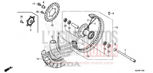 FRONT WHEEL (VT750C/C2S/CA/CS) VT750C2SD de 2013